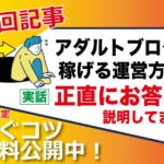 アダルトアフィリエイトブログの運営方法の10の質問｜稼げない訳がない「Ｑ＆Ａ」を大公開