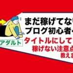副業アダルトフェチブログで稼ぐ為に不必要｜書いても稼げない無駄な記事タイトルとは？